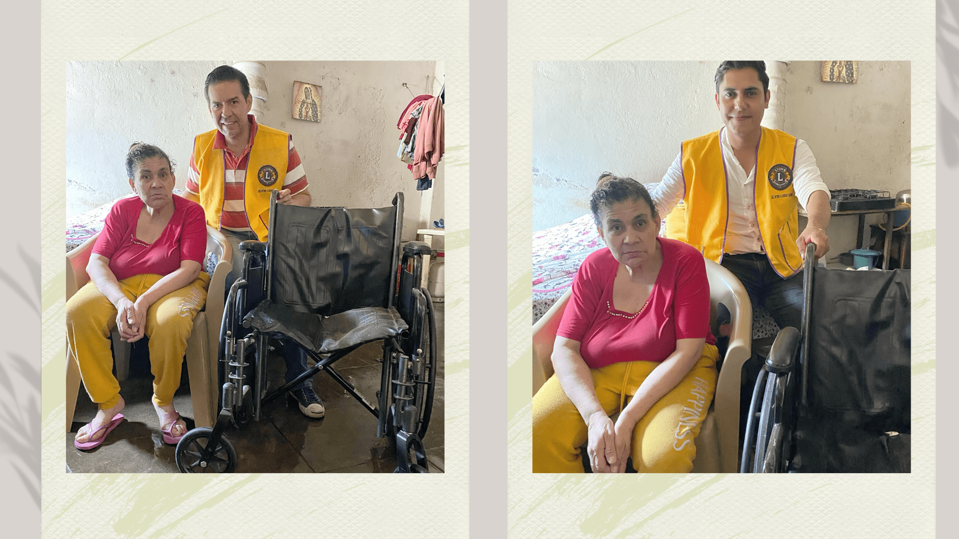 Ismael Torres entregando silla de ruedas