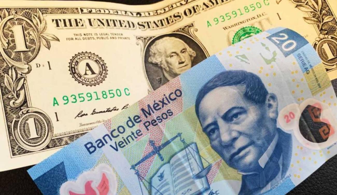 Billete de 20 sobre un Billete de un dólar