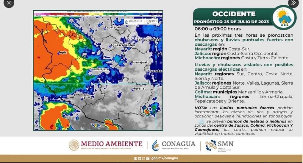 Imagen meteorologica del occidente del país