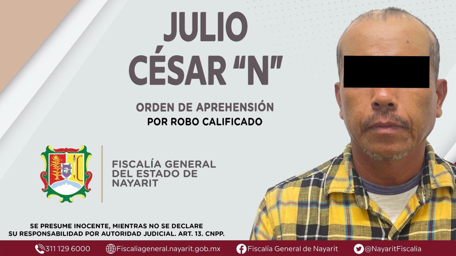 Orden de aprehensión a Julio César "N"