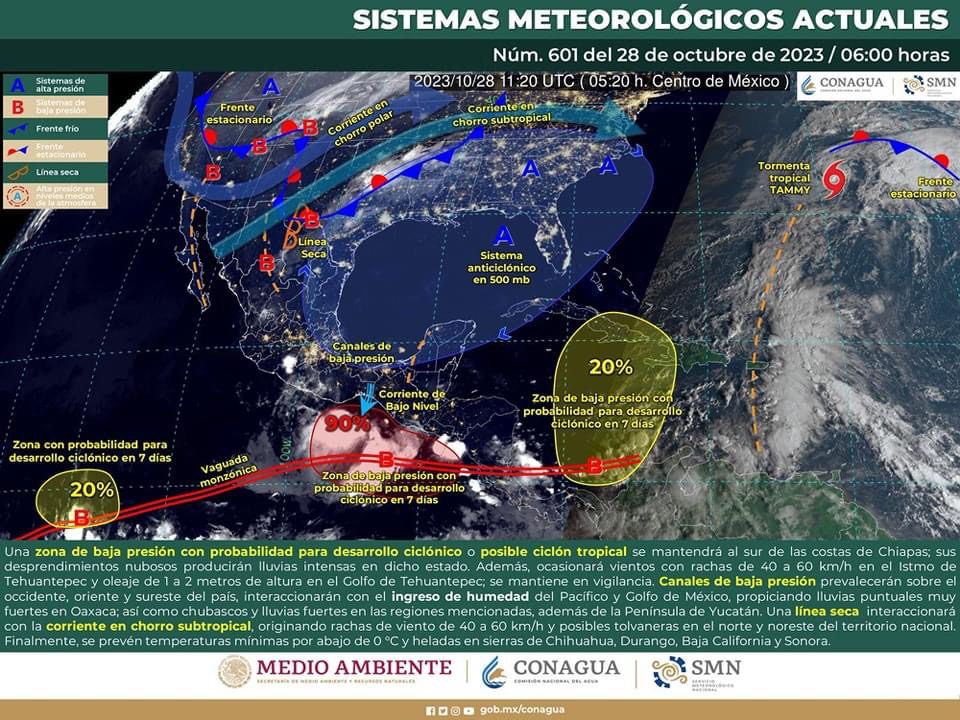Lluvias fuertes y cambios climáticos en varias regiones de méxico