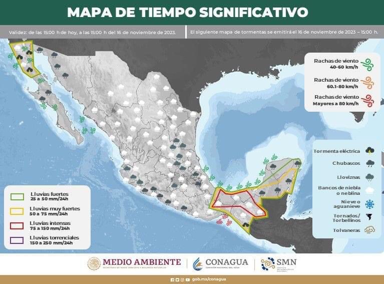 Lluvias aisladas y variación climática en el pacífico centro