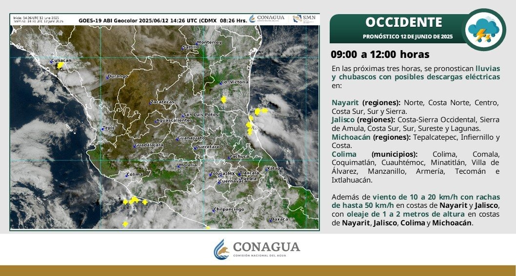 Pronóstico de lluvias en Nayarit
