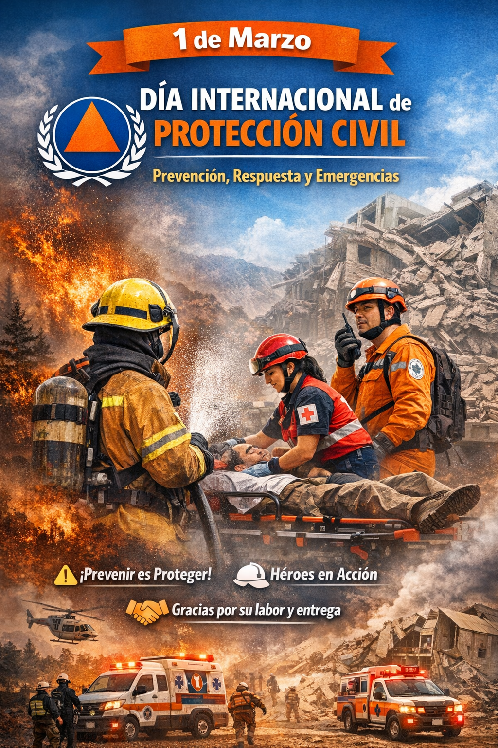 x1 de marzo Día Internacional de Protección Civil reconoce la labor de prevención y atención de emergencias