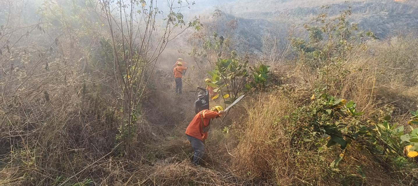 Controlan conato de incendio en el paraje Mesa de la Rosa en Tepic