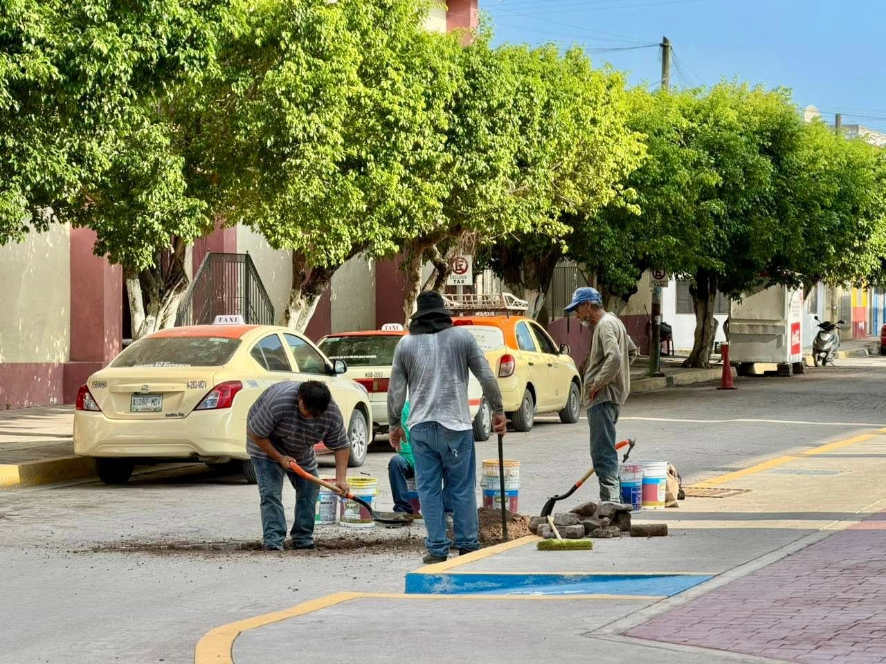 Gobierno de San Blas realiza trabajos de reparación en calle Sinaloa para mejorar la circulación