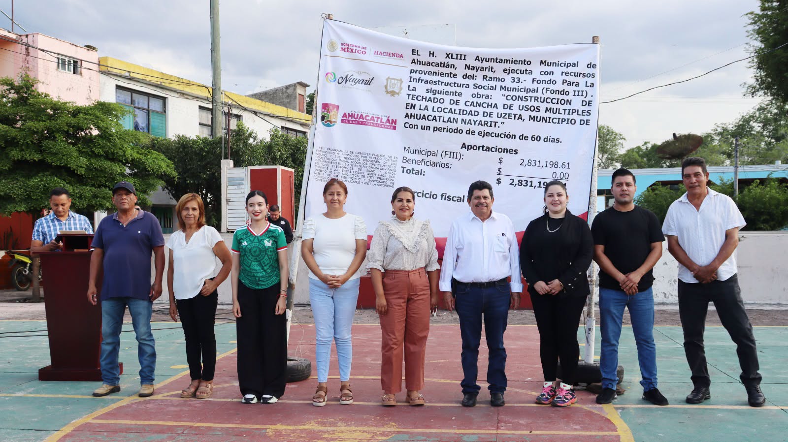 Techado de cancha de usos múltiples inicia en Uzeta para fortalecer los espacios comunitarios